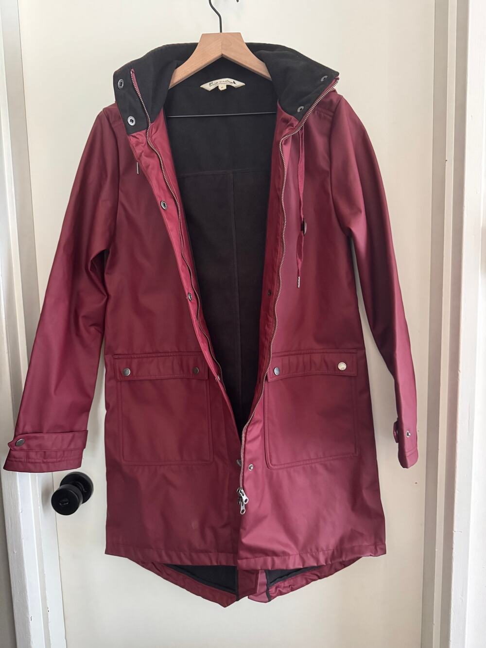 MIA MELON burgundy raincoat - size M
